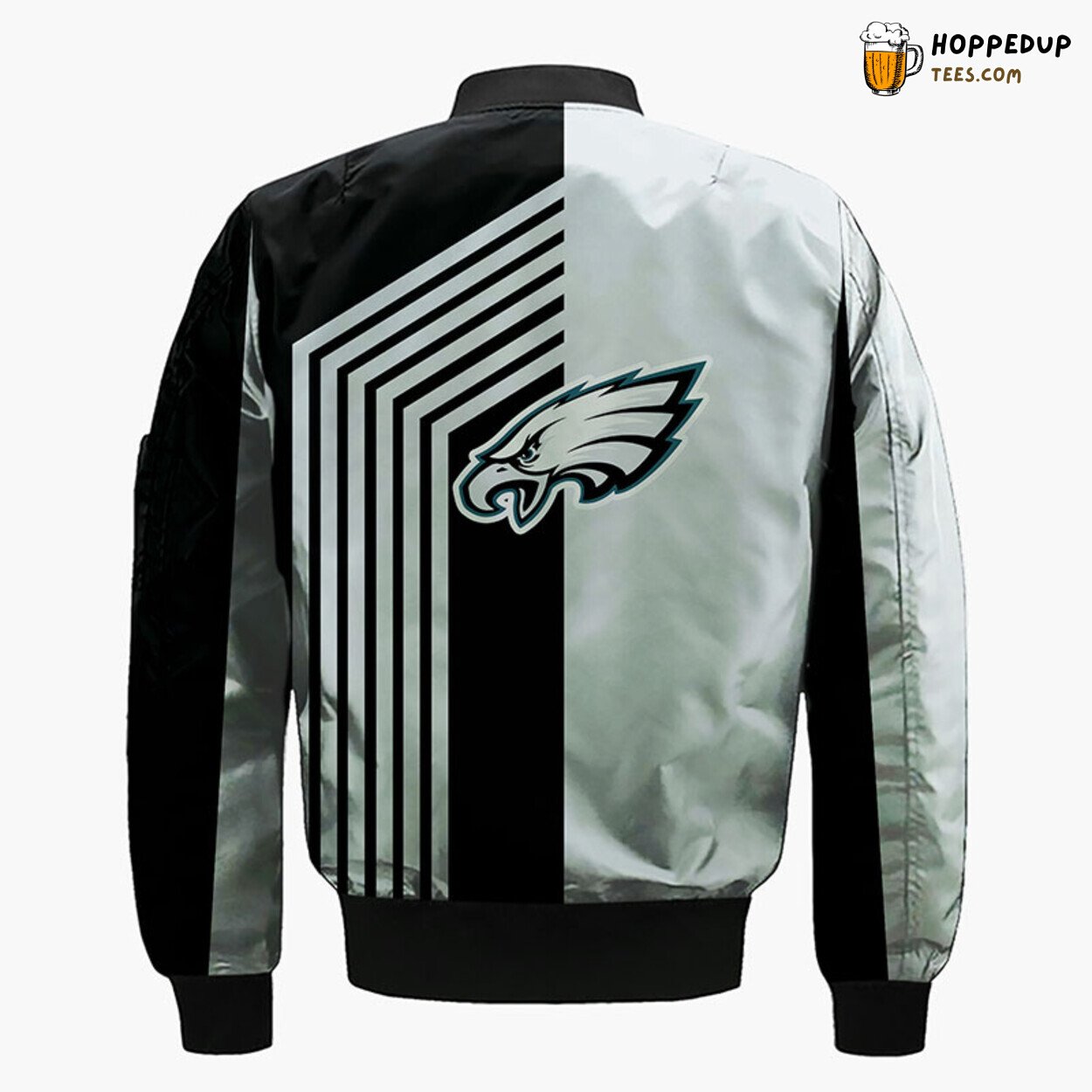Philadelphia Eagles NFL Silver Black Bomber Jacket Unique Design