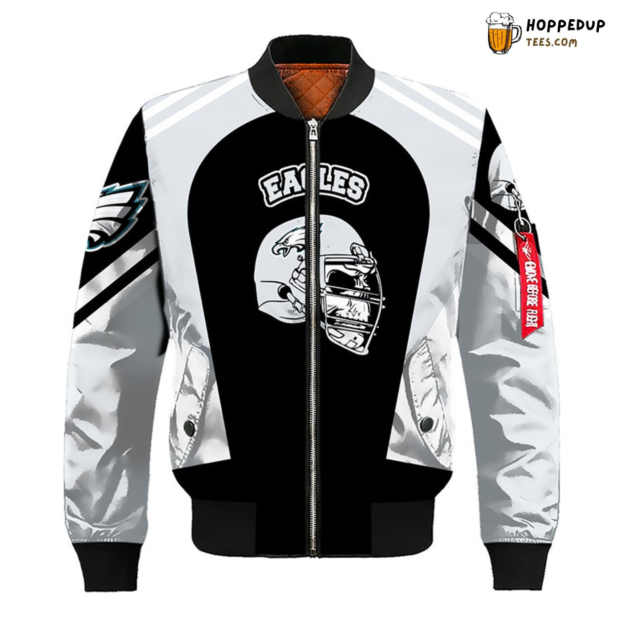 Philadelphia Eagles NFL Skull Silver Bomber Jacket Unique Look