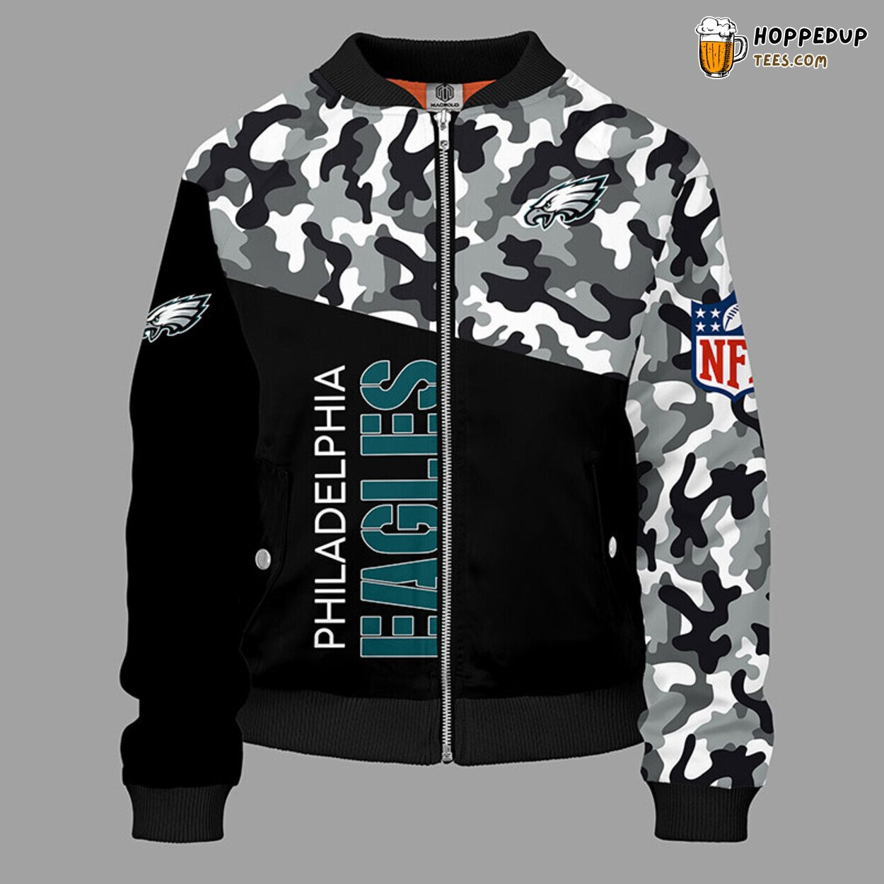 Philadelphia Eagles NFL Unique Camouflage Green Bomber Jacket