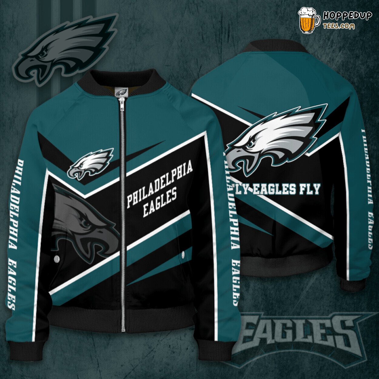 Philadelphia Eagles PE Authentic Fan Bomber Jacket Football Premium Design