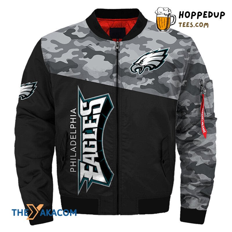 Philadelphia Eagles Super Bowl Camo Team Bomber Jacket Fan Christmas Gift