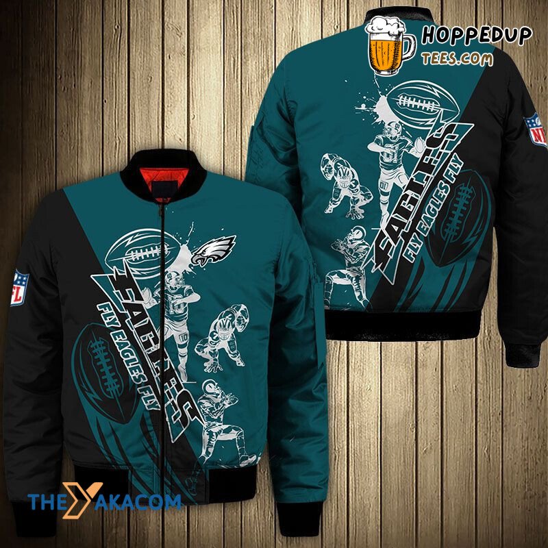 Philadelphia Eagles Super Bowl Cartoon Athlete Ball Star Bomber Jacket Gift