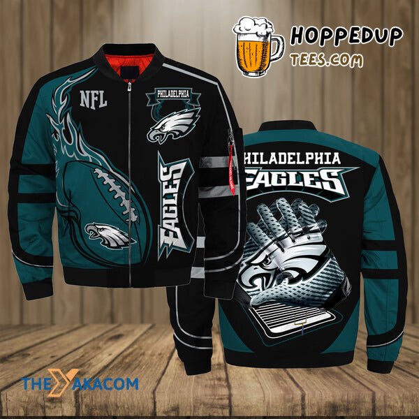 Philadelphia Eagles Super Bowl Hand Design Bomber Jacket Team Fan Gift