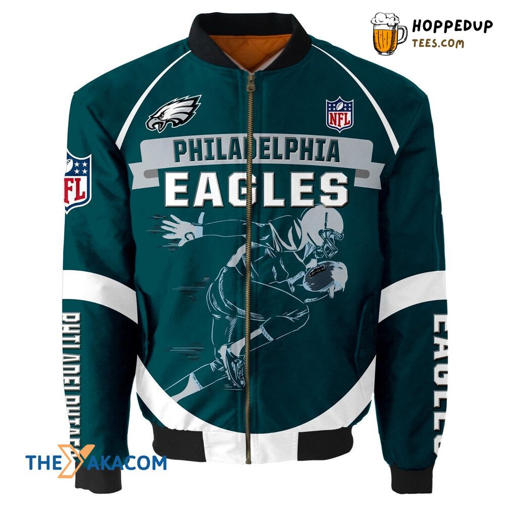 Philadelphia Eagles Super Bowl Men’s Player Art Bomber Jacket Fan Gift