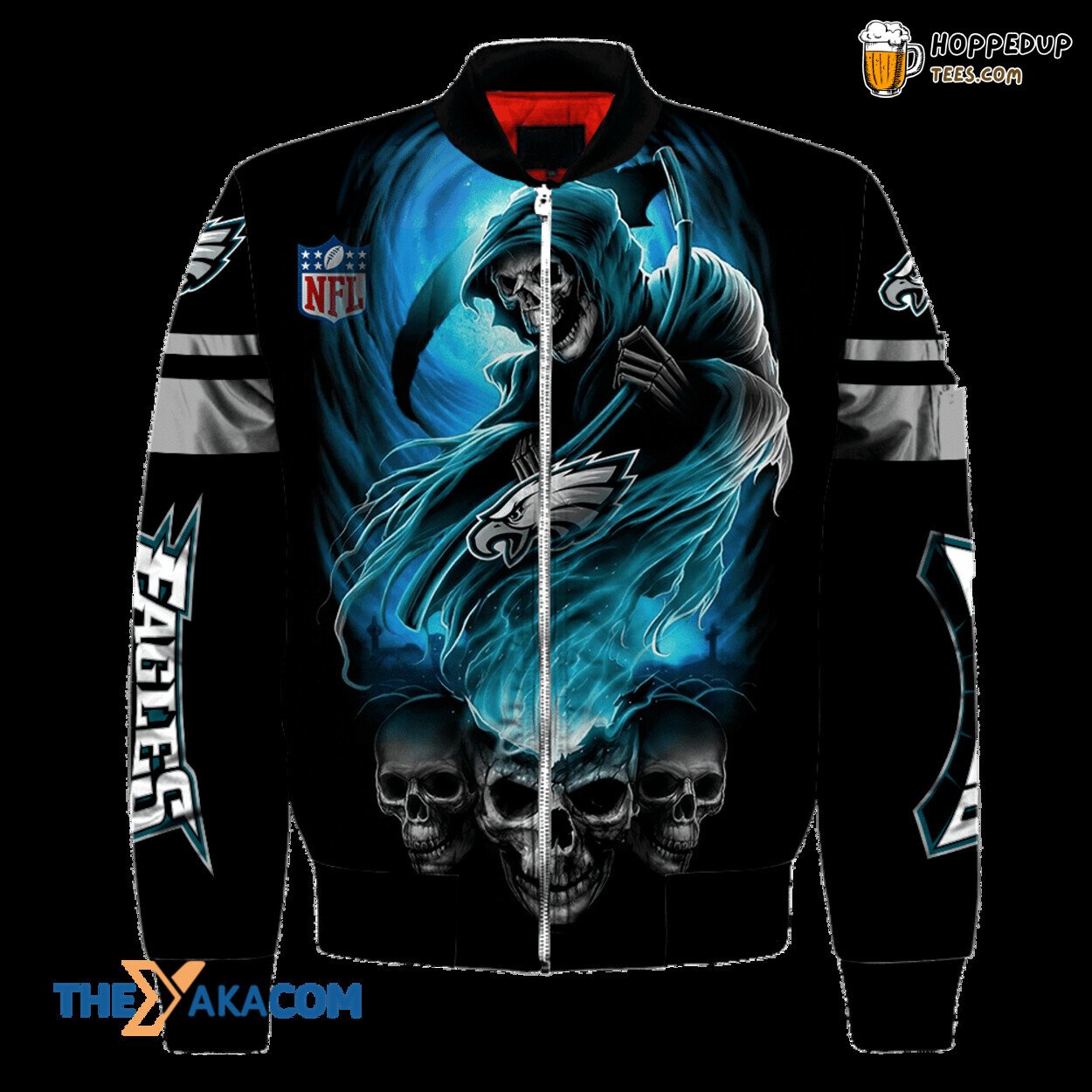 Philadelphia Eagles Super Bowl Skull God Design Bomber Jacket Fan Treasure
