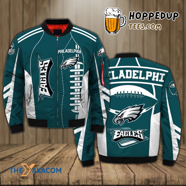 Philadelphia Eagles Super Bowl Team Bomber Jacket Shoelaces Fan Present