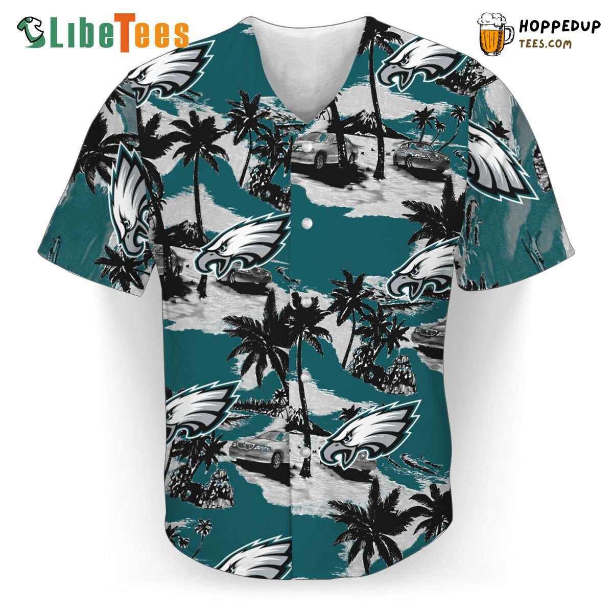 Philadelphia Eagles Tropical Pattern Baseball Jersey Unique