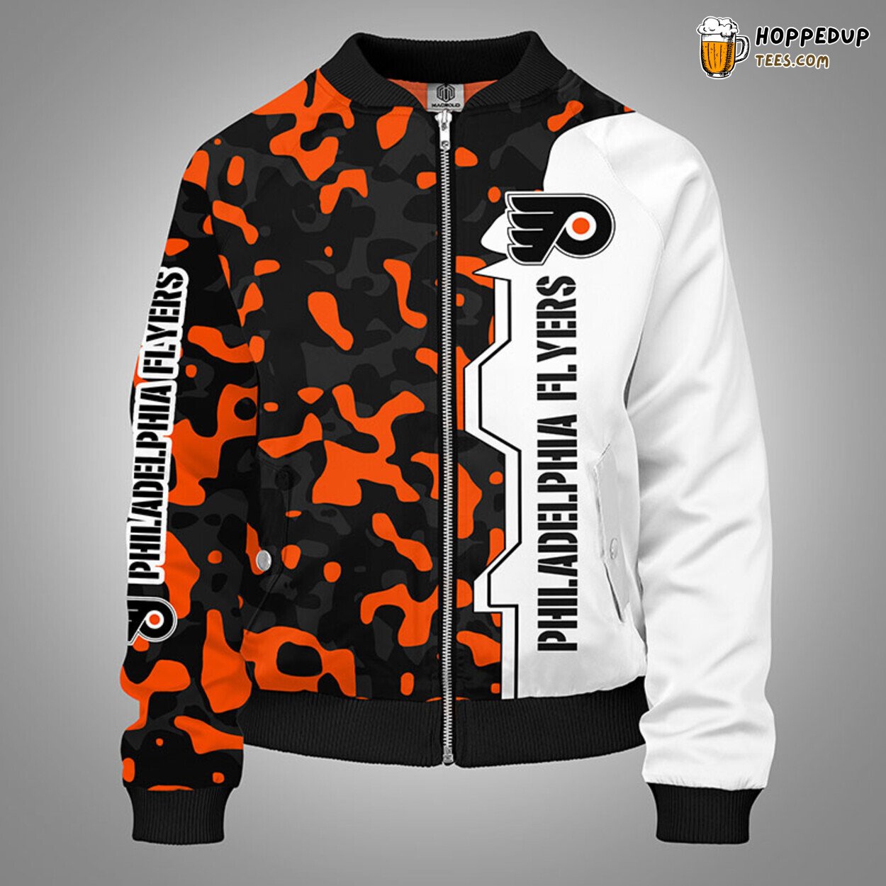 Philadelphia Flyers NHL Camouflage Orange Distinct Bomber Jacket Stylish Look