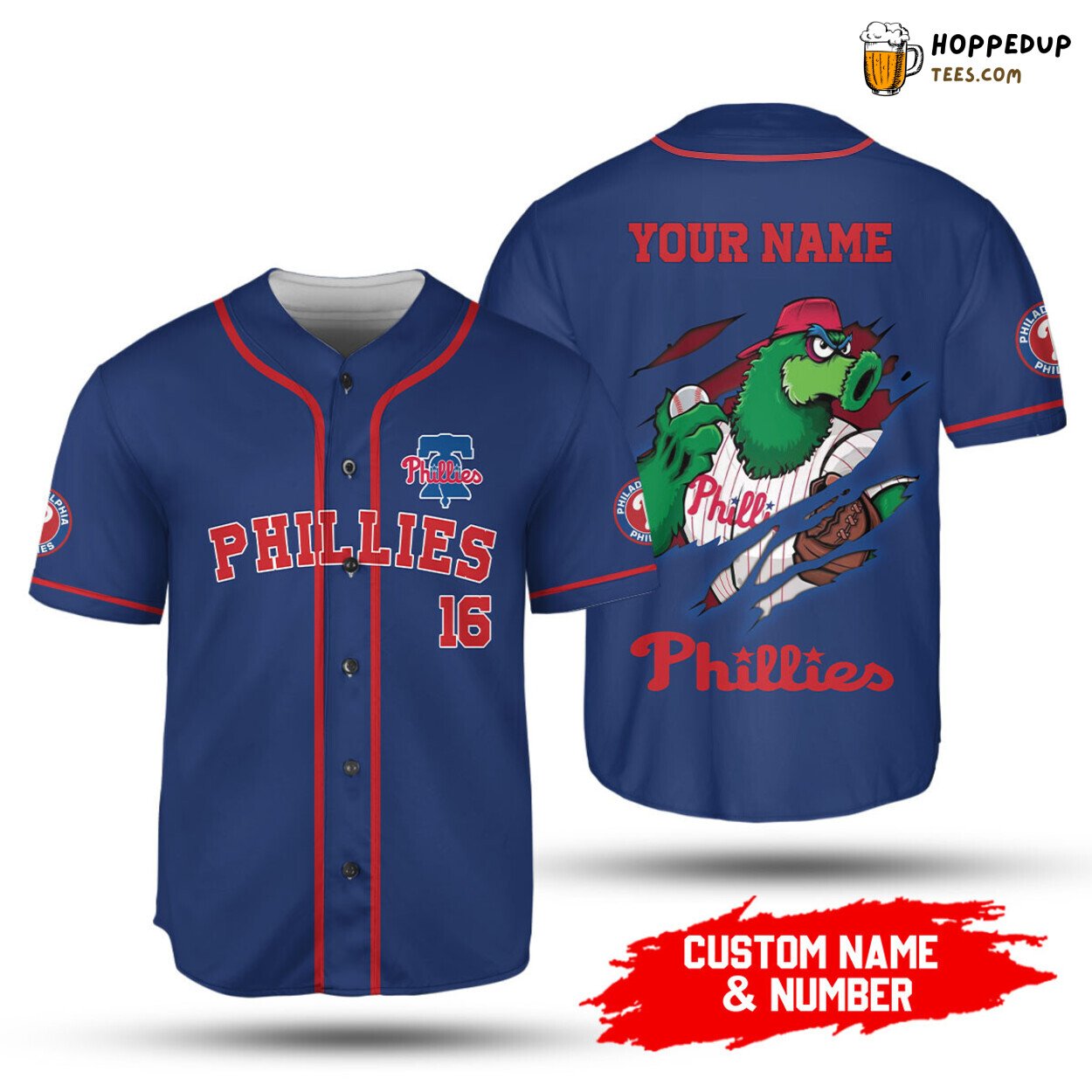 Philadelphia Phillies MLB Baseball Jersey Custom Name Unisex Fit