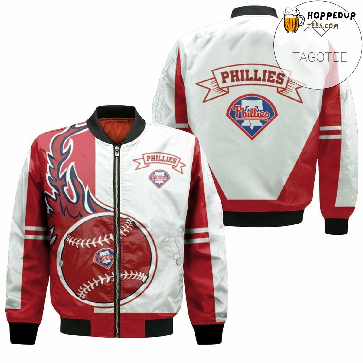 Philadelphia Phillies MLB Red White Traditional Bomber Jacket