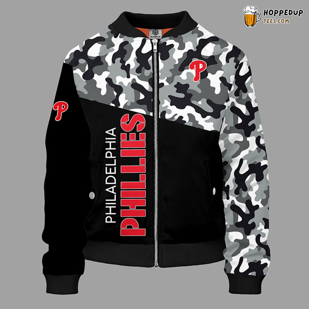Philadelphia Phillies MLB Unique Camouflage Red Bomber Jacket Design