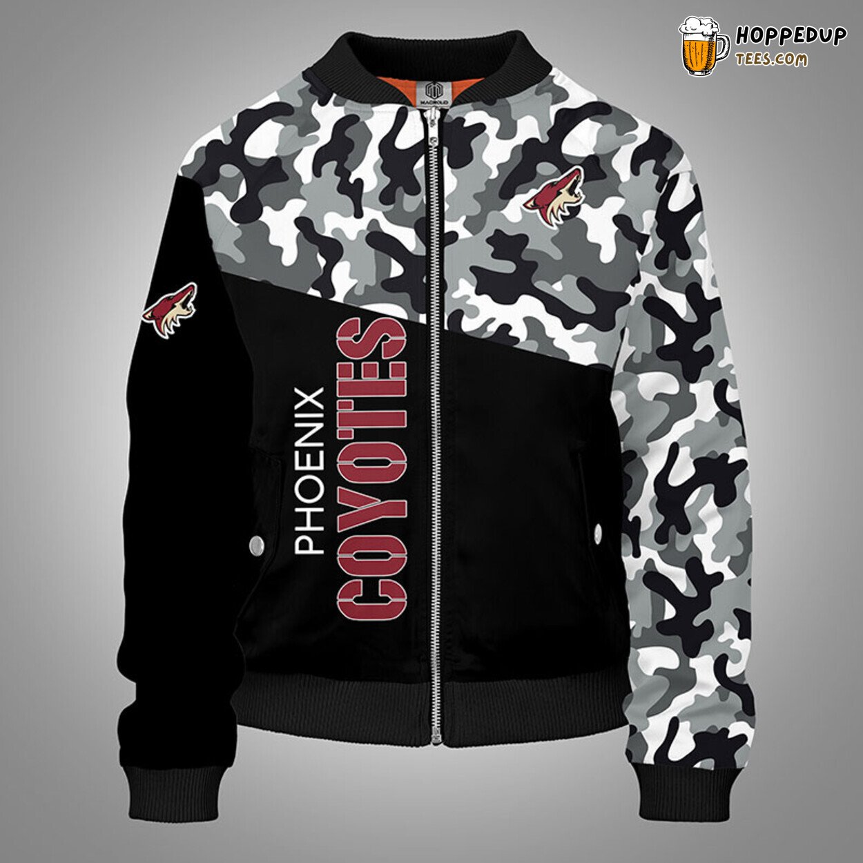 Phoenix Coyotes NHL Camouflage Black Distinct Bomber Jacket Stylish Look