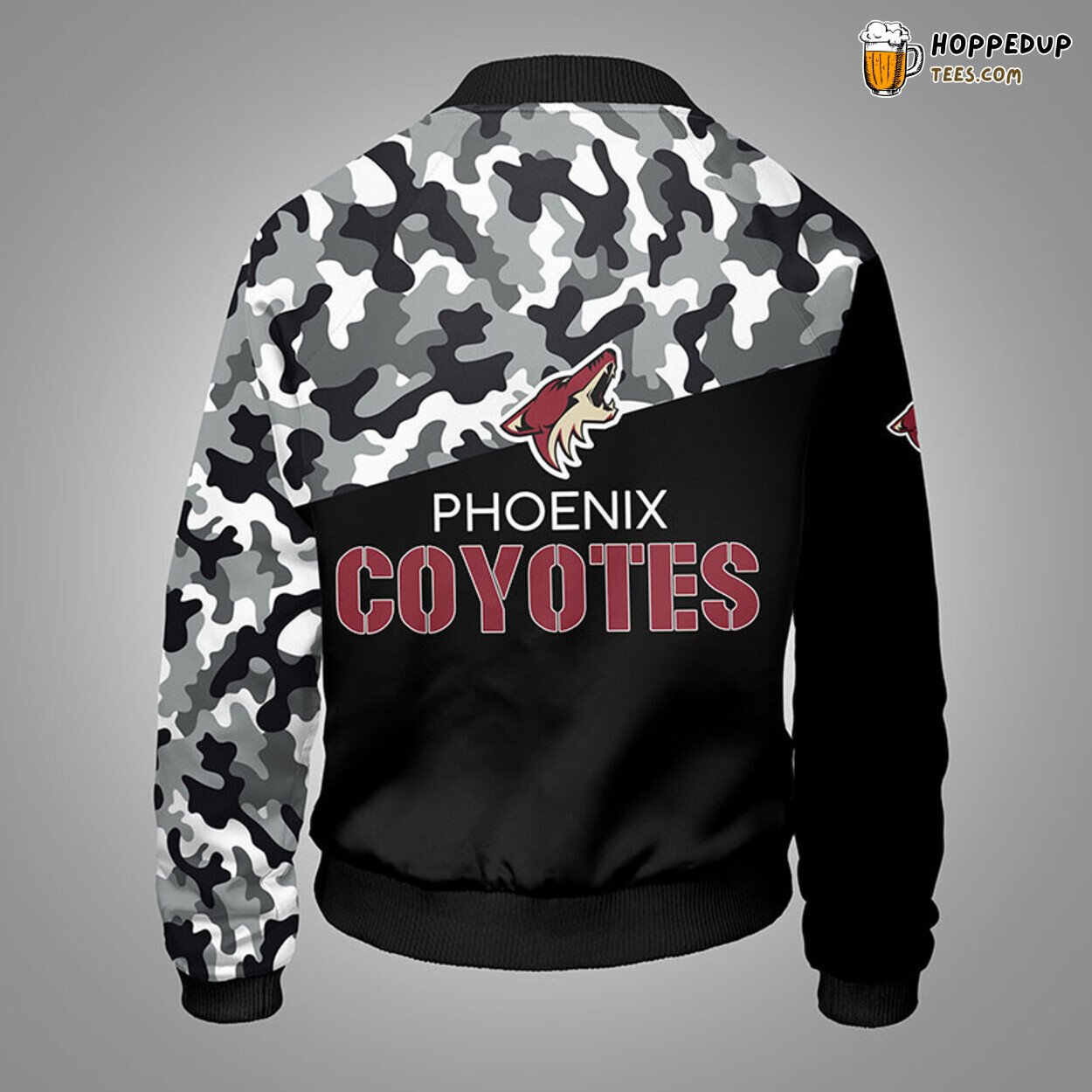 Phoenix Coyotes NHL Camouflage Black Distinct Bomber Jacket Stylish Look