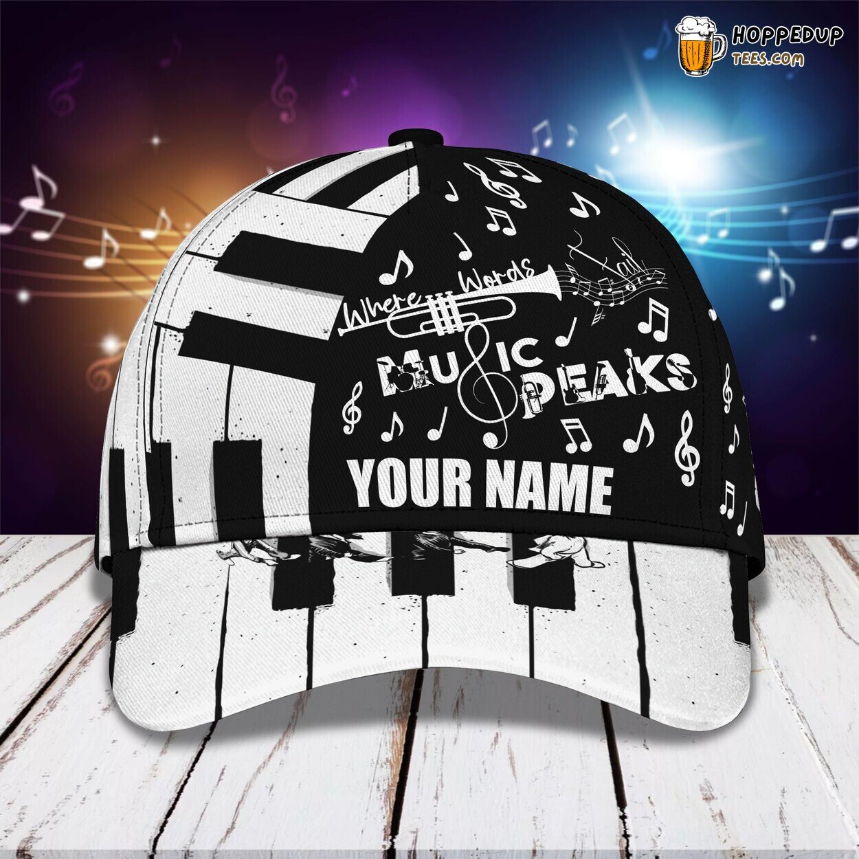 Piano Lovers 3D Classic Cap Personalized Unique Design Name Edition