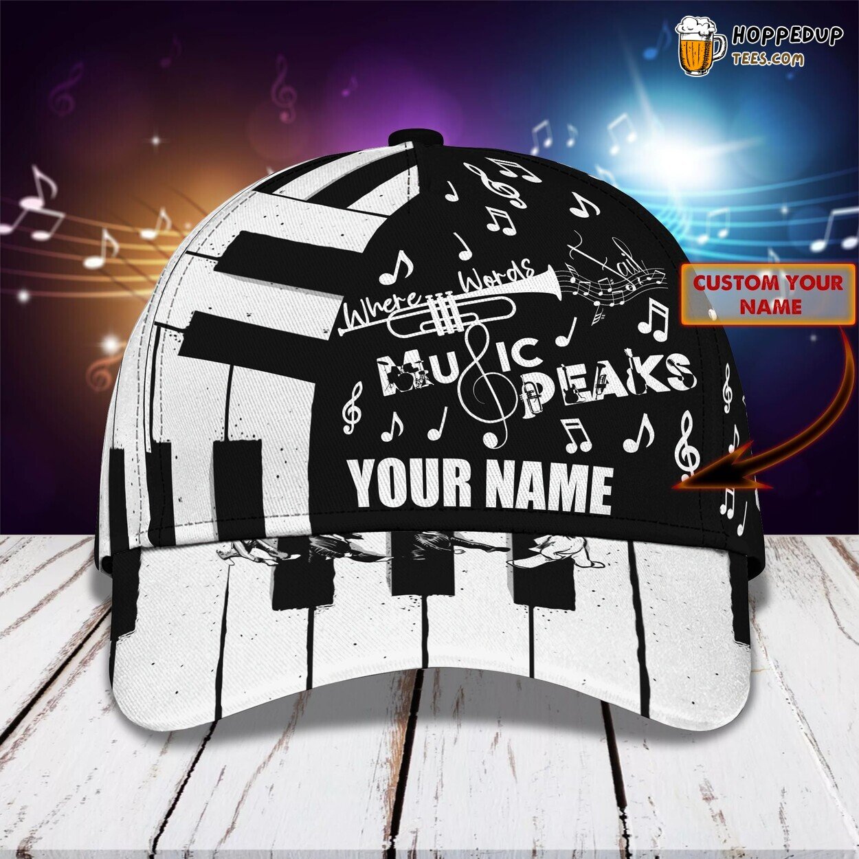 Piano Lovers 3D Classic Cap Personalized Unique Design Name Edition