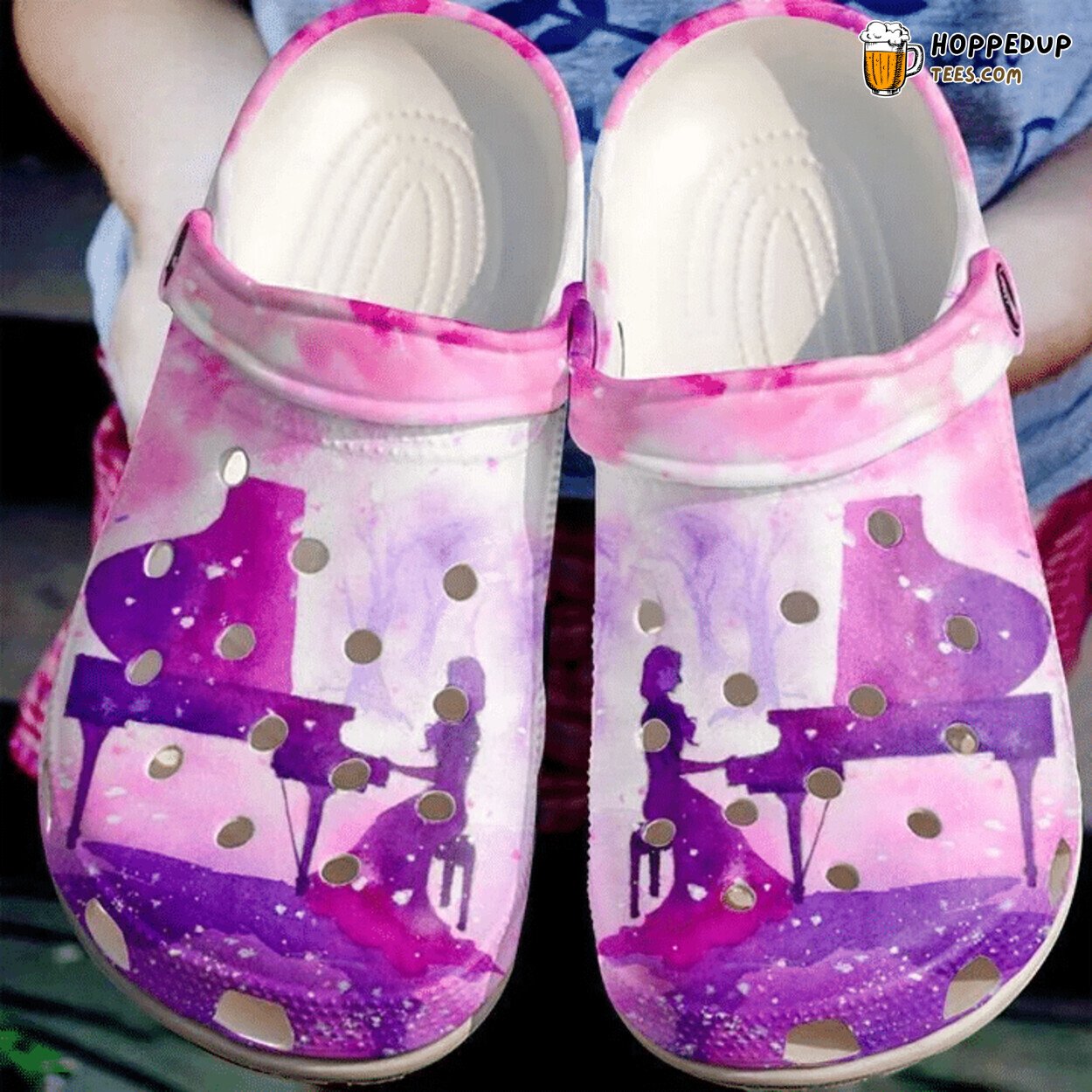 Piano Under The Trees Themed Comfortable Unique clog Shoes