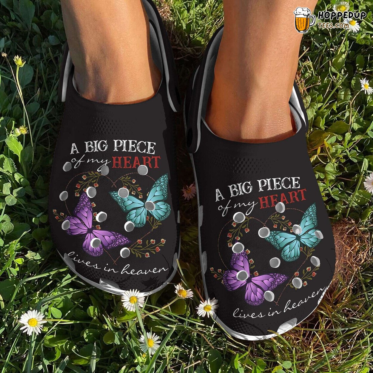 Piece Of Heart Butterflies Heaven Themed Comfortable Clog Shoes