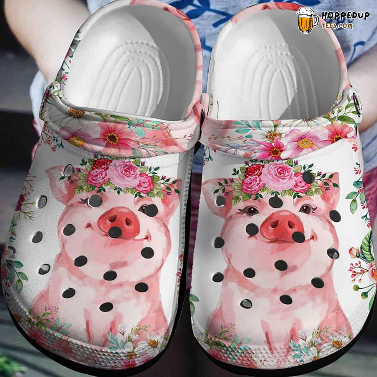 Pig Flower Farmer Theme Clogs Unique Agriculture Inspired Comfortable Shoes
