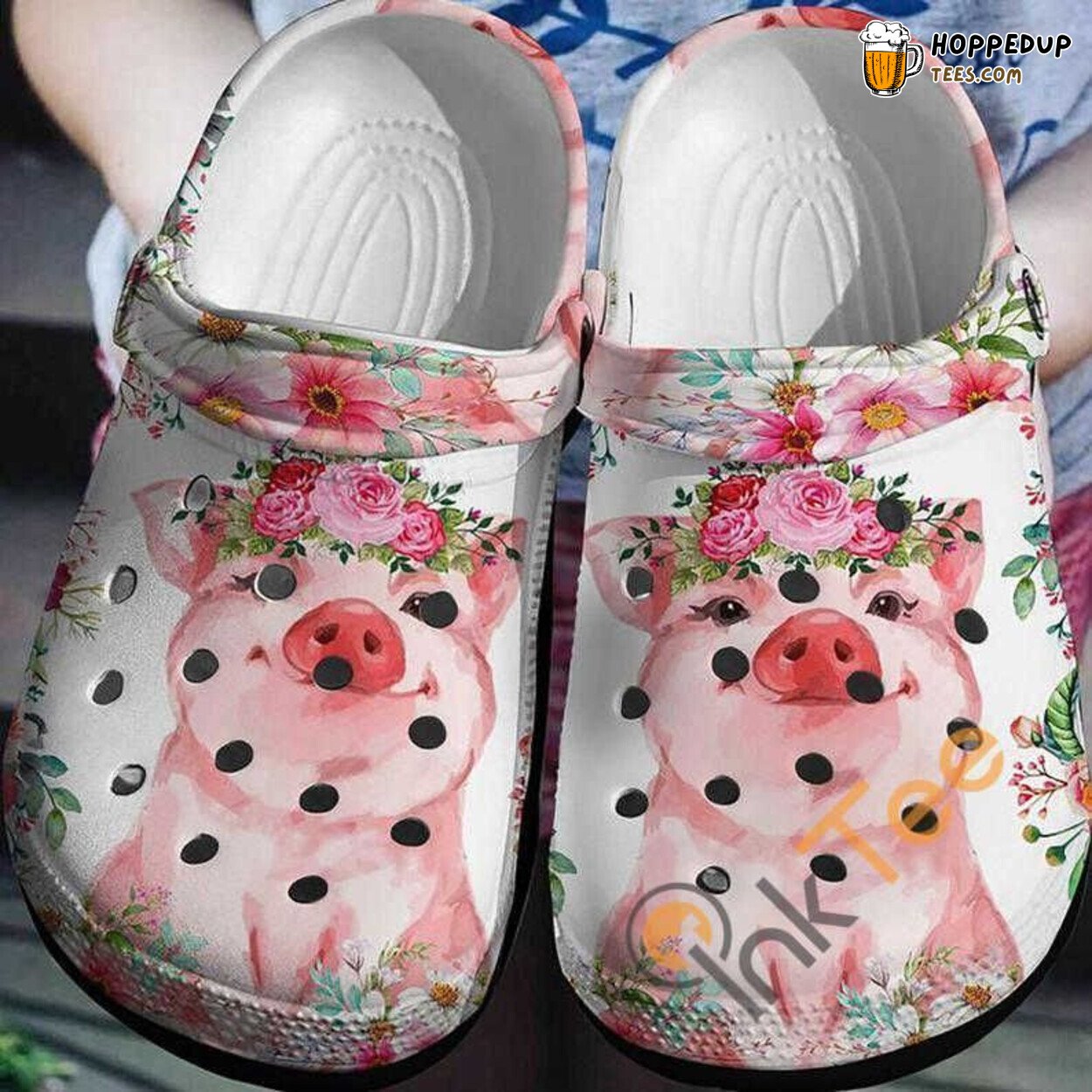 Pig Flower Farmer Themed Comfortable Clogs Agricultural Inspired Shoes