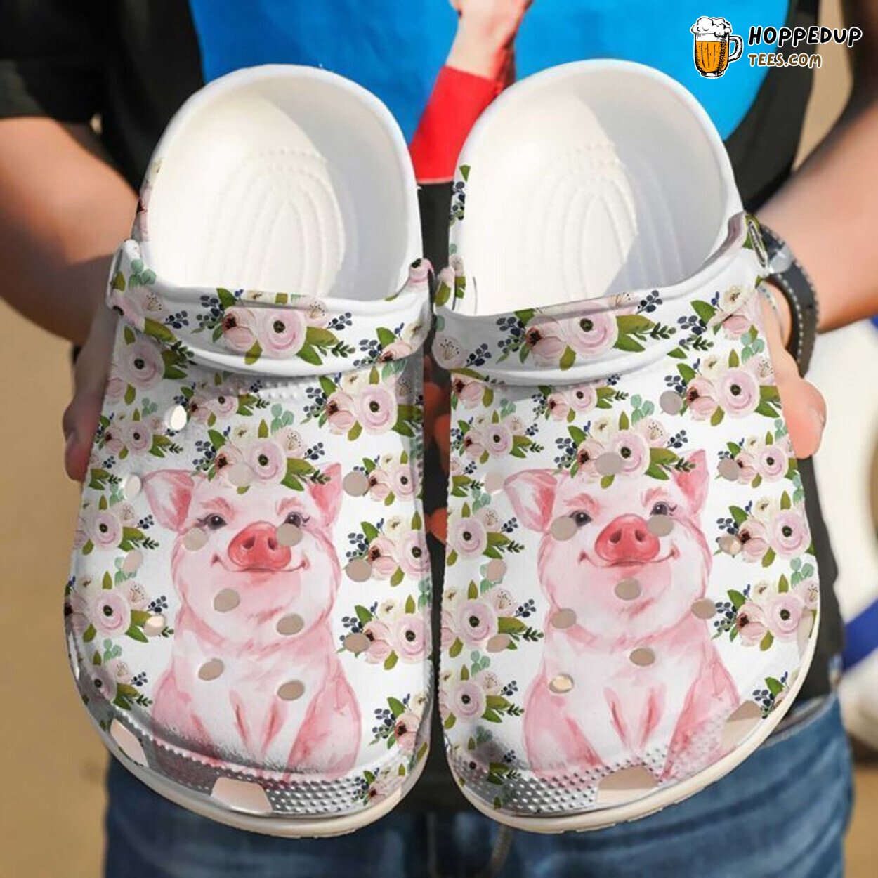 Pig N Flower Theme Comfortable Clogs Vibrant Nature Inspired Footwear