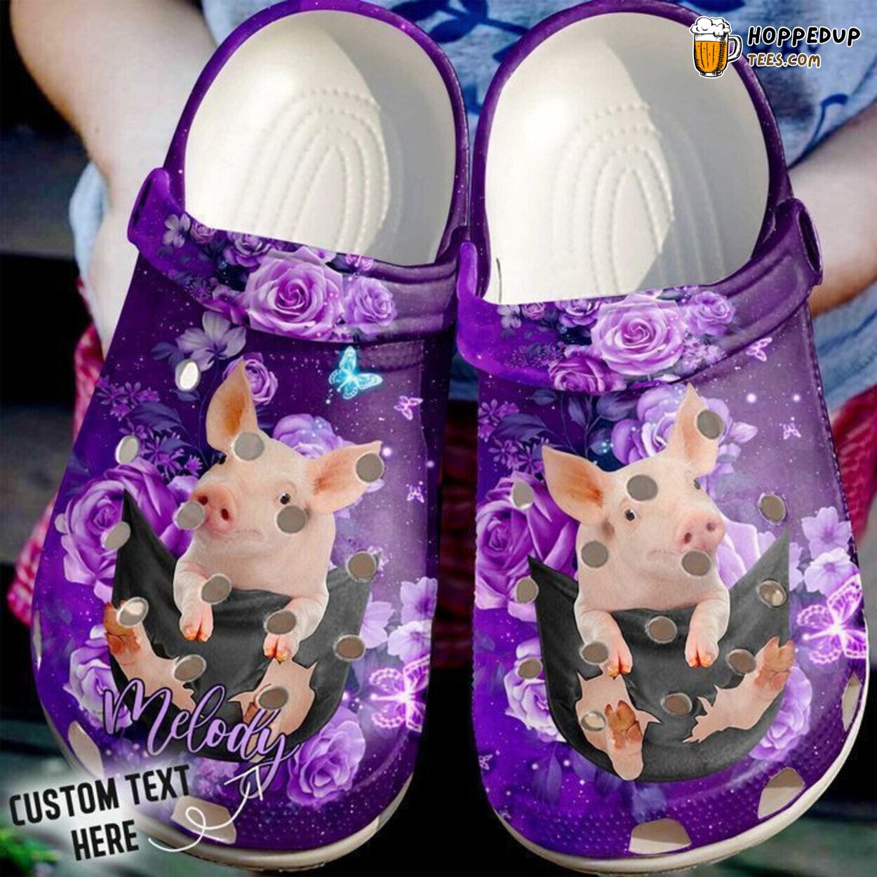 Pig Personalized Pocket Themed Classic Comfortable Unique Clogs Shoes