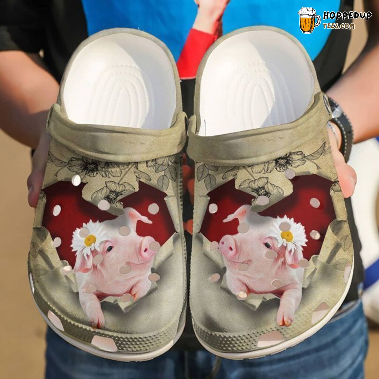 Pig Steal My Heart Themed Classic Comfortable Clogs Shoes