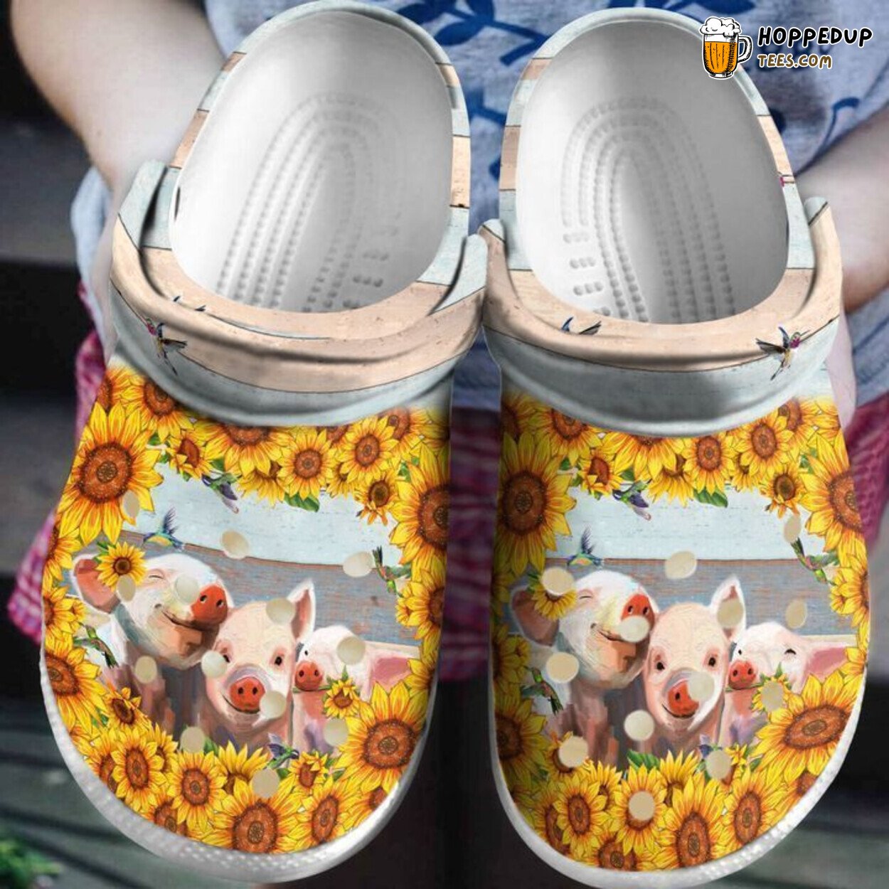 Pigs Choose To Be Happy Themed Comfortable Clog Shoes