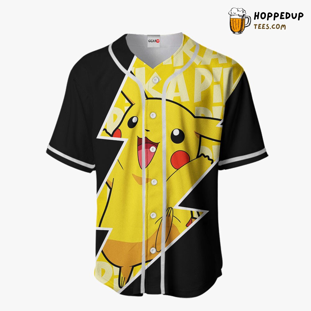 Pikachu Thunder Unique Design Distinctive Baseball Jersey Collection Style