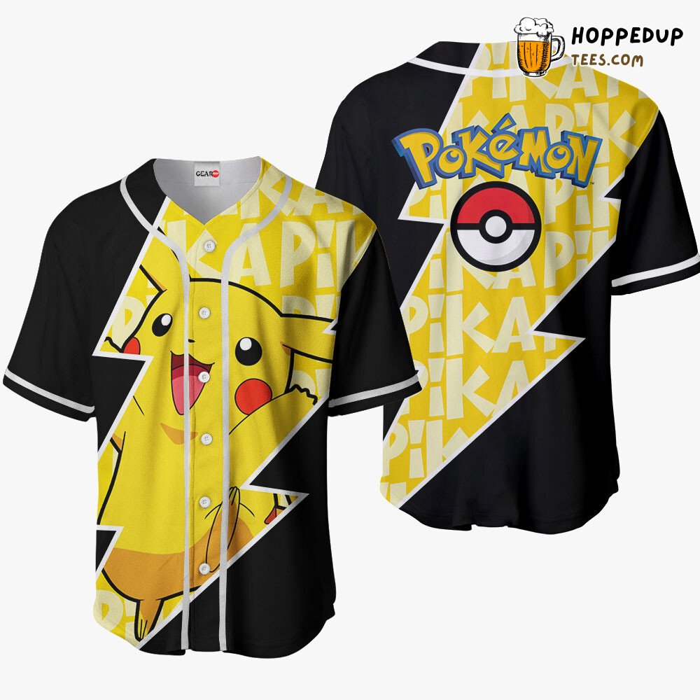 Pikachu Thunder Unique Design Distinctive Baseball Jersey Collection Style
