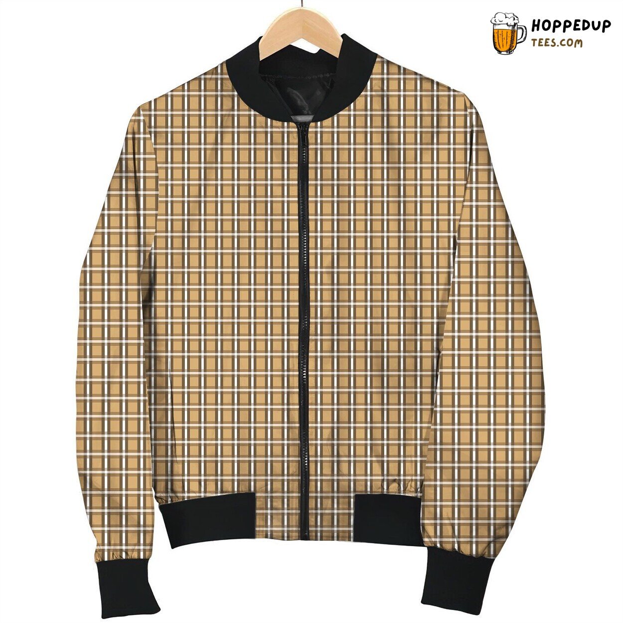 Pin Check Pattern Winter Bomber Jacket Timeless Stylish Design
