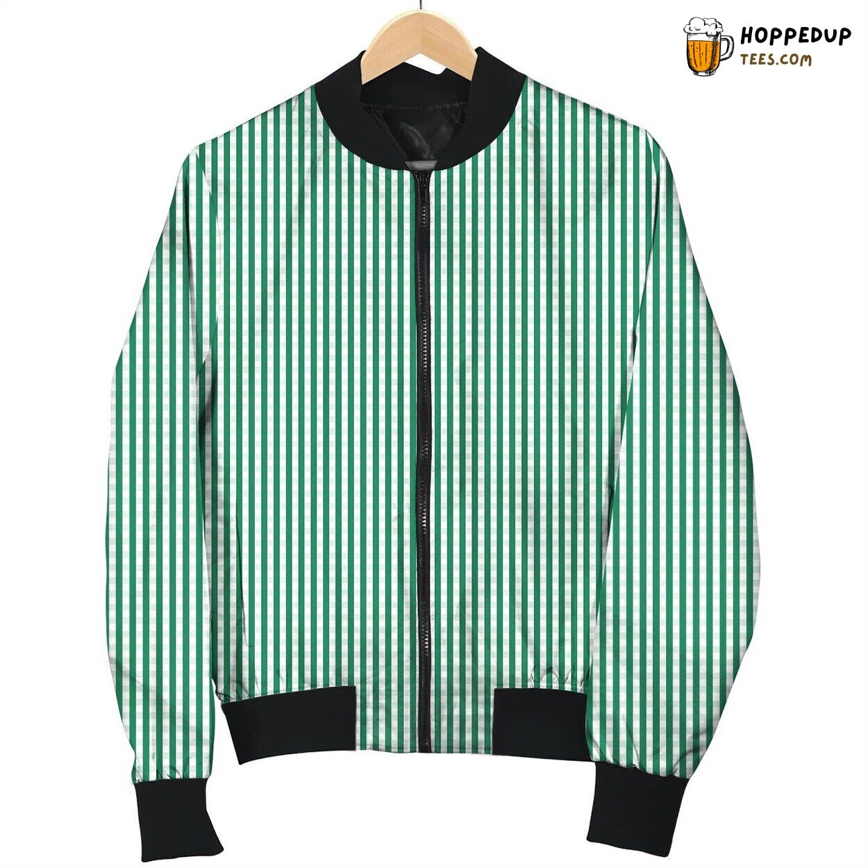 Pin Checks Pattern Bomber Jacket