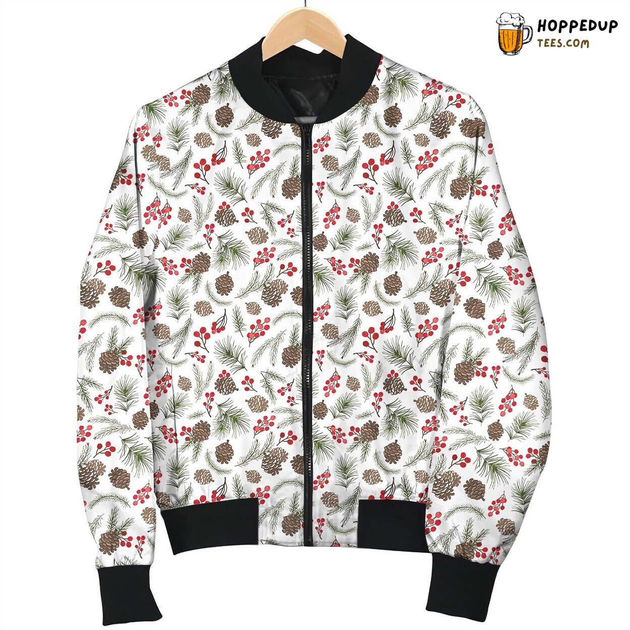 Pine Lover Pattern Bomber Jacket