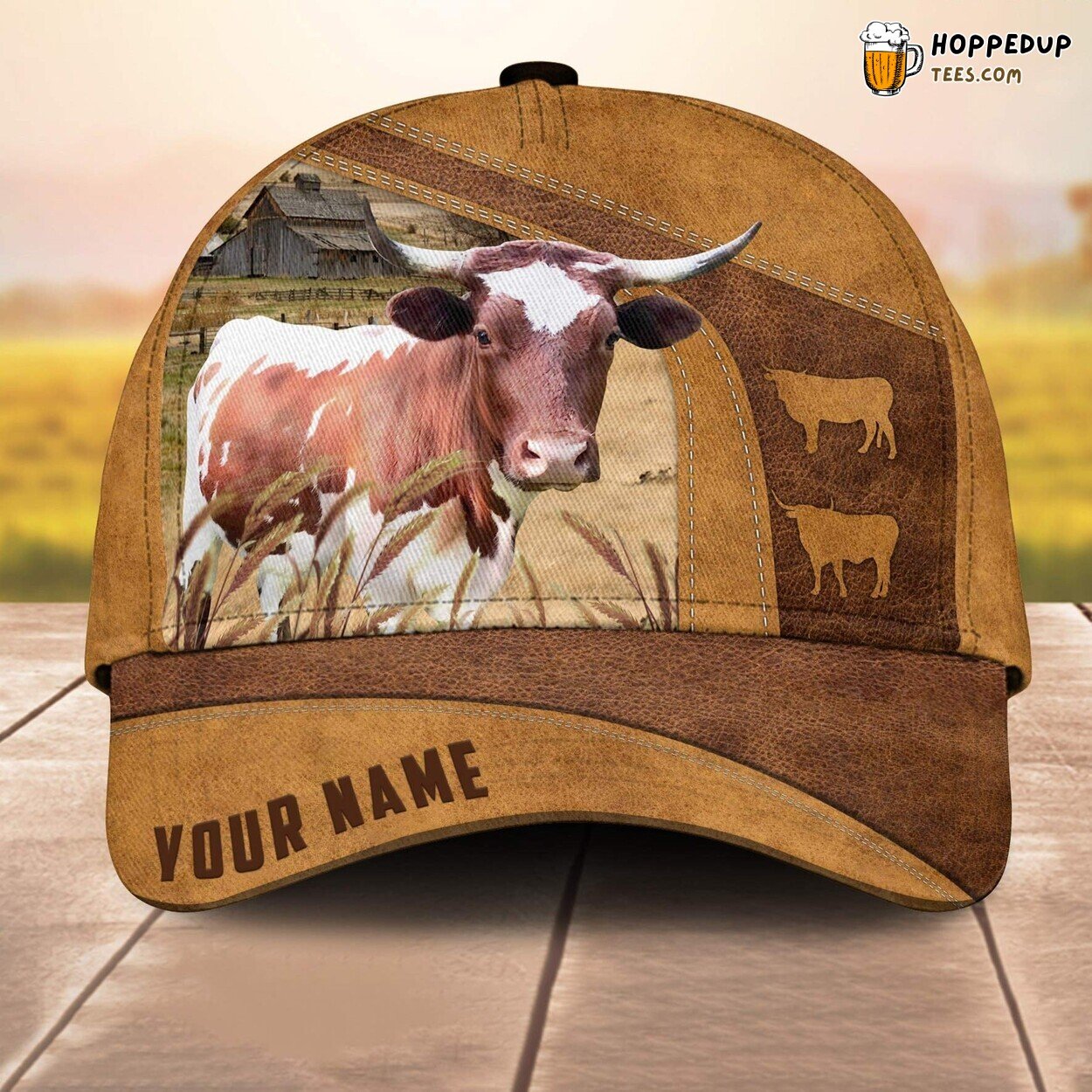 Piney Woods Retro Custom Baseball Cap Farm Lovers 3D Print Animal Leather