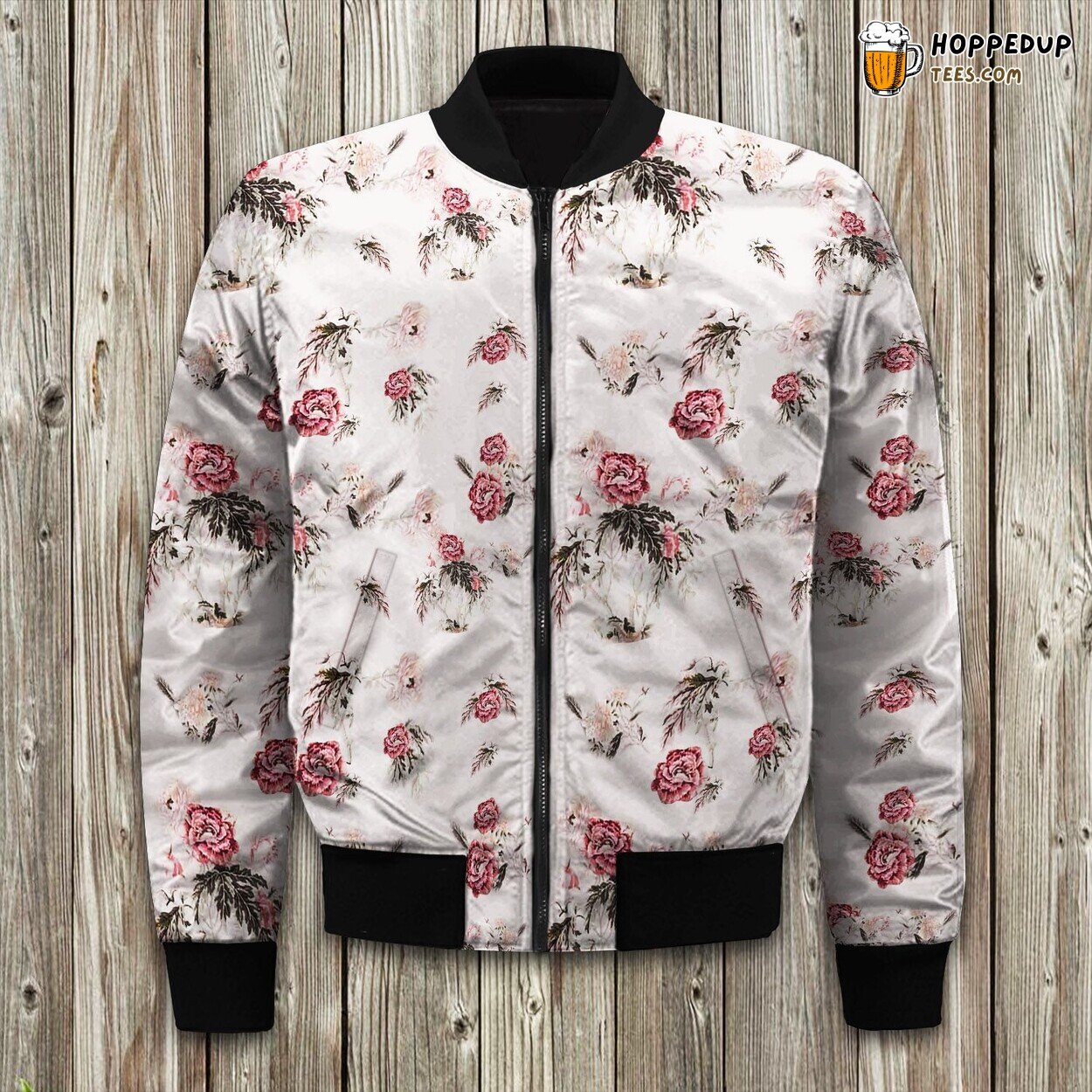 Pink Breezy Floral Bomber Jacket