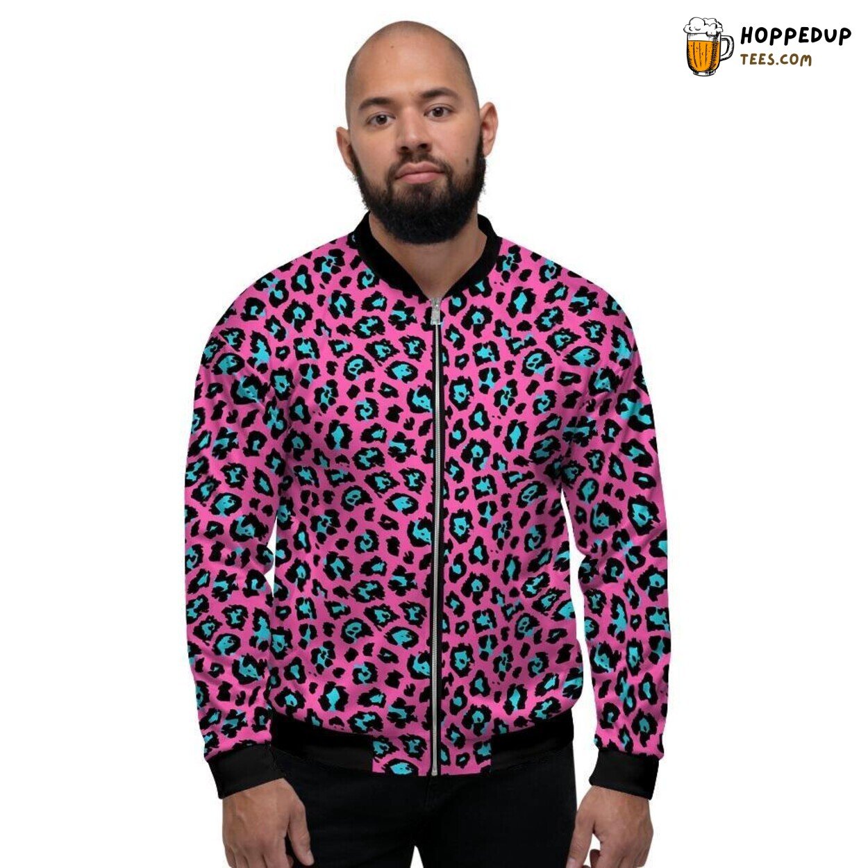 Pink Cheetah Classic Design Men’s Bomber Jacket Wild Animal Pattern Artistry Pink Cheetah Classic Design Men’s Bomber Jacket Wild Animal Pattern Artistry