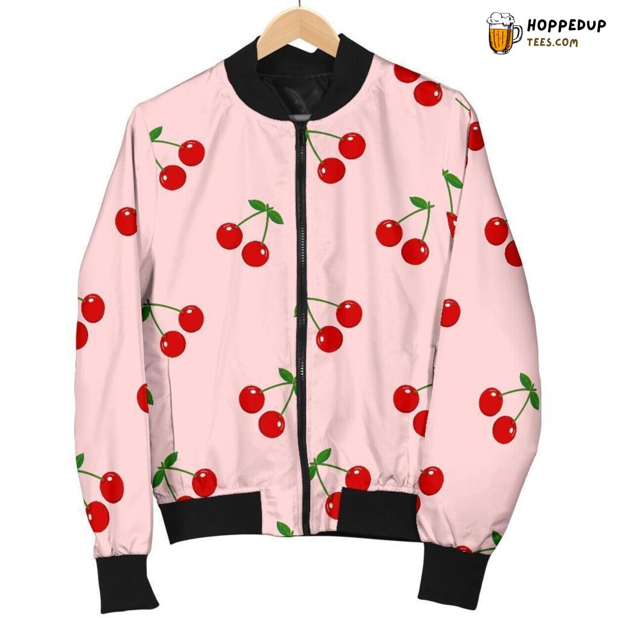 Pink Cherry Elegance Men’s Bomber Jacket Unique Pattern Design Essence Art Pink Cherry Elegance Men’s Bomber Jacket Unique Pattern Design Essence Art
