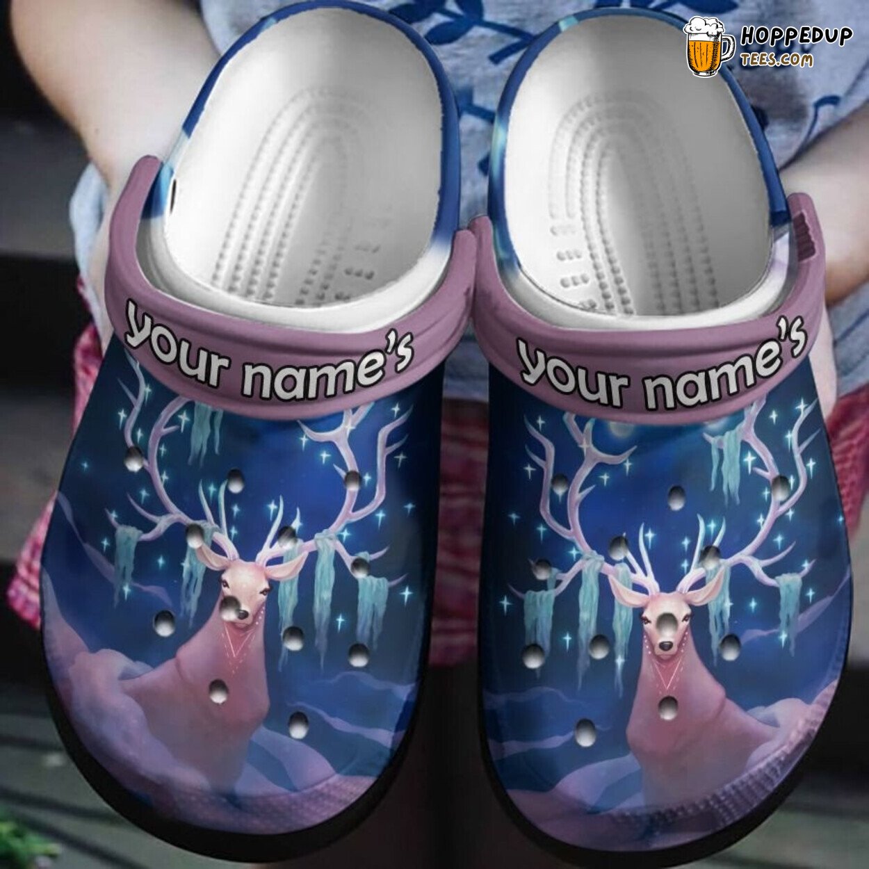 Pink Deer Winter Themed Crocbland Clog Birthday Daughter Gifts
