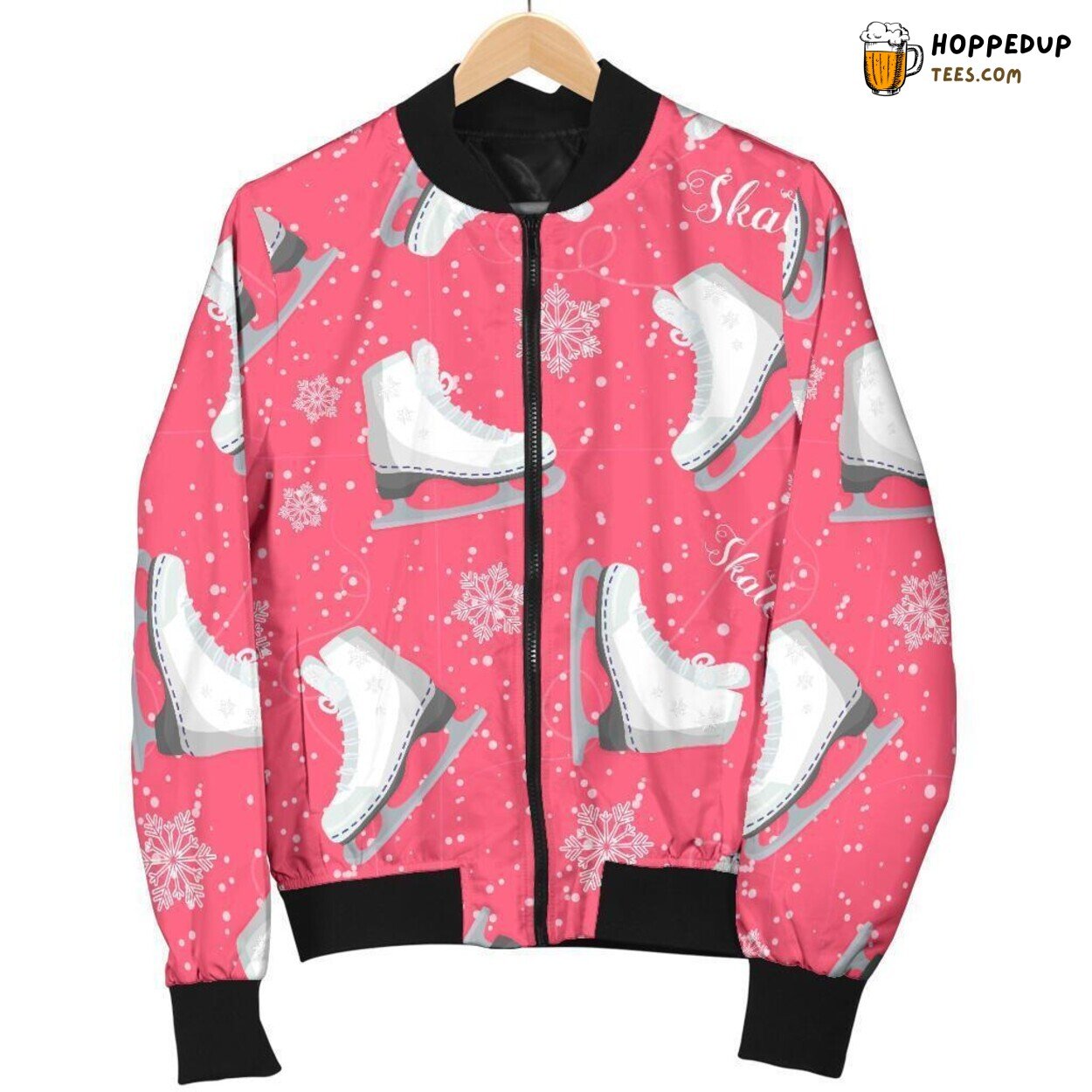 Pink Hue Ice Skate Essence Men’s Bomber Jacket Unique Pattern Design Tribute