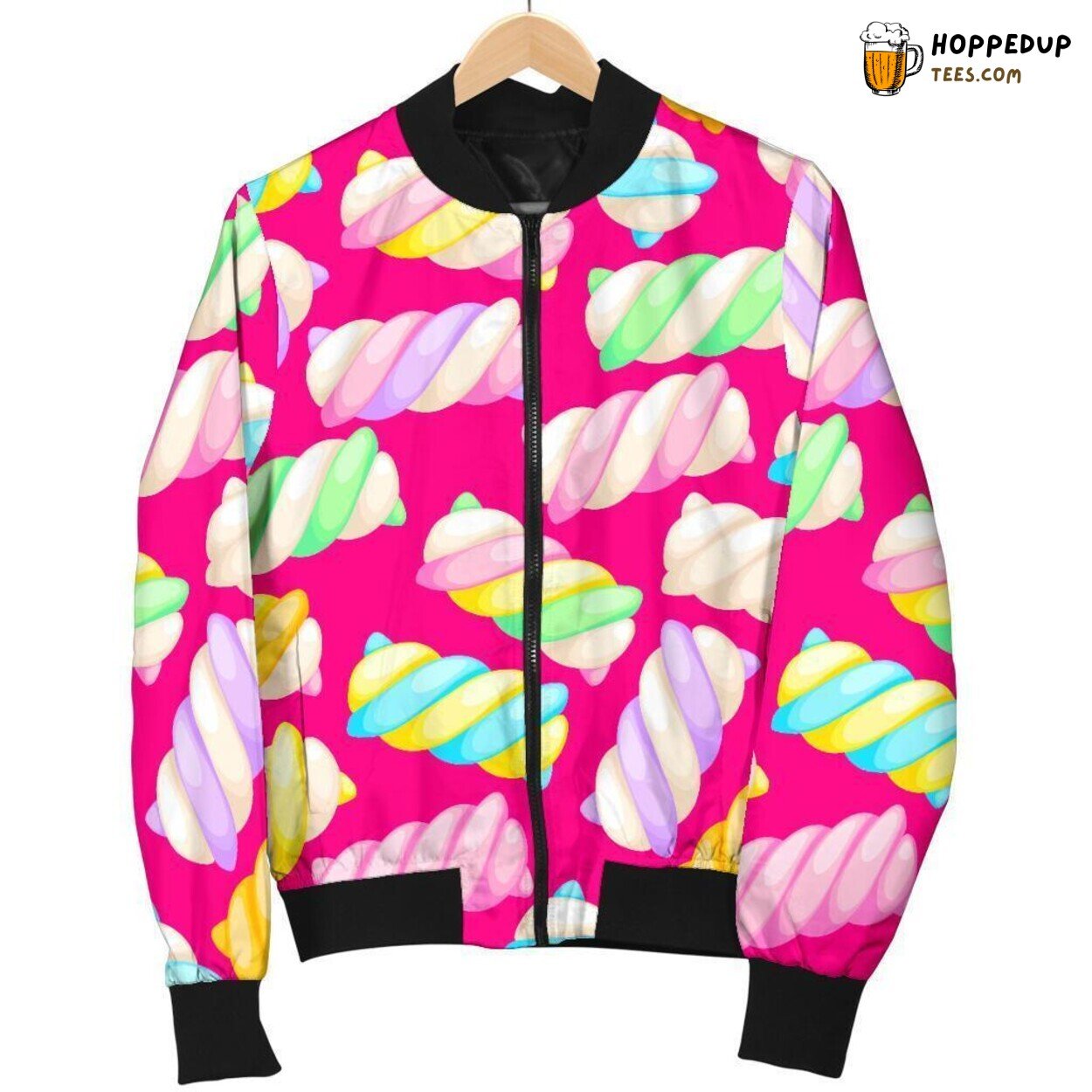 Pink Marshmallow Sweetness Men’s Bomber Jacket Unique Pattern Design Tribute