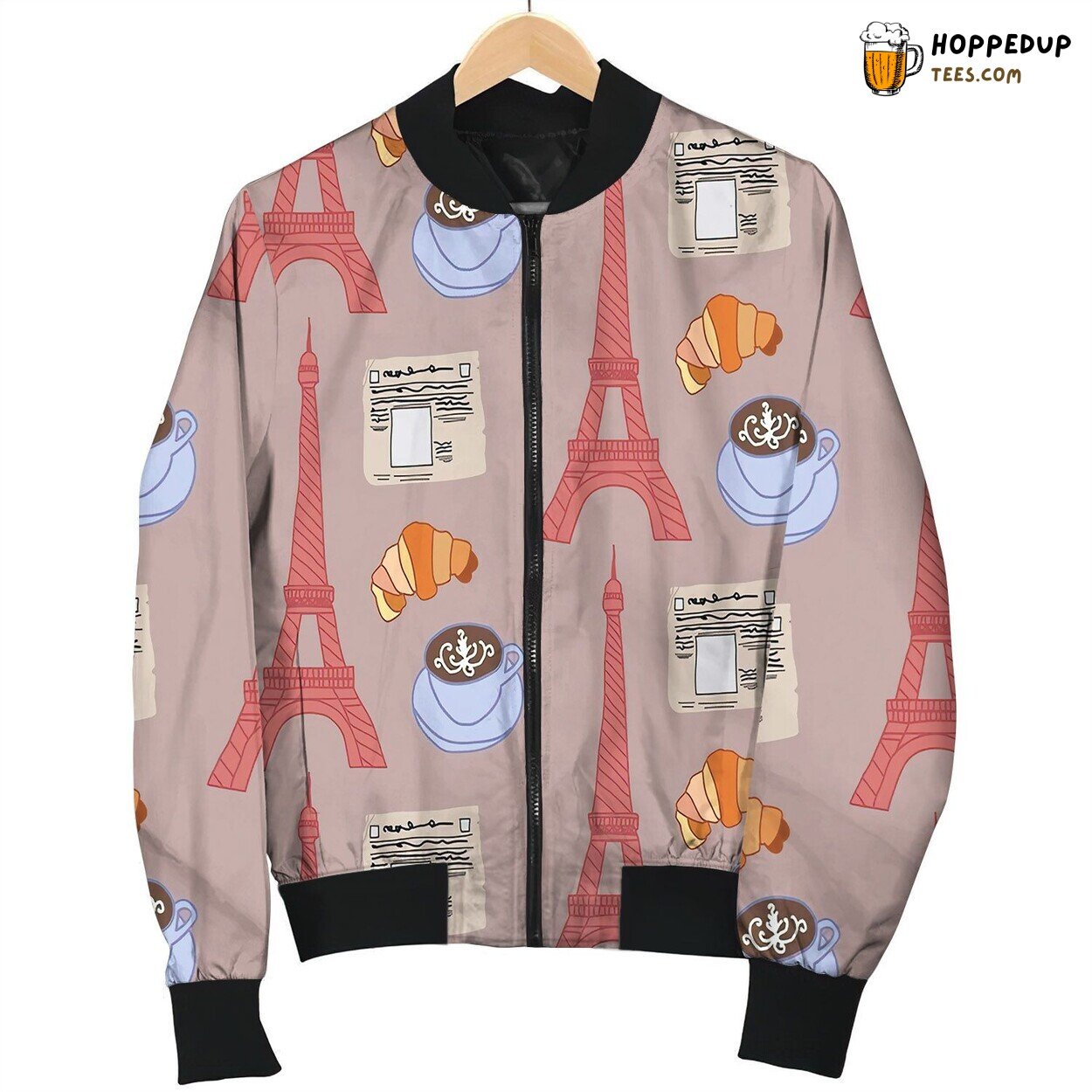 Pink Paris Pattern By Courtney Graben Bomber Jacket