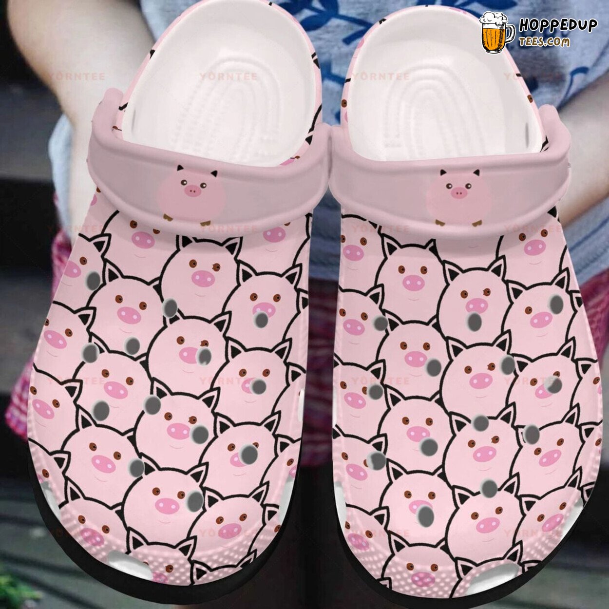 Pink Pig Full Print Design Rubber Clog Shoes Comfortable Lovers Gift