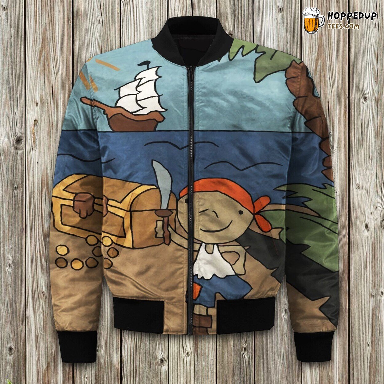 Pirate Kid Adventure Design Winter Bomber Jacket Swashbuckling Youth Style