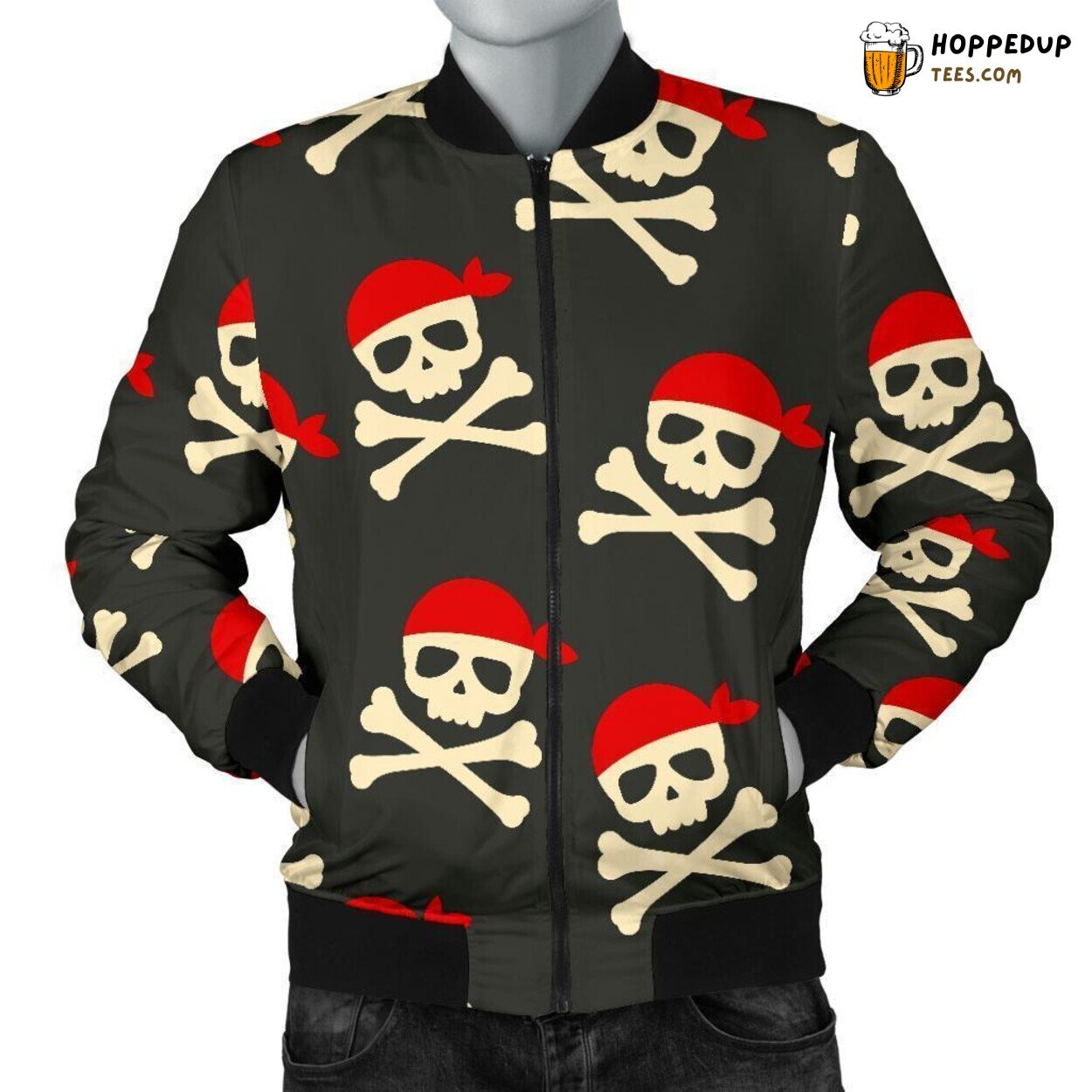 Pirate Skull Adventure Design Men’s Bomber Jacket Maritime Fashion Statement Look