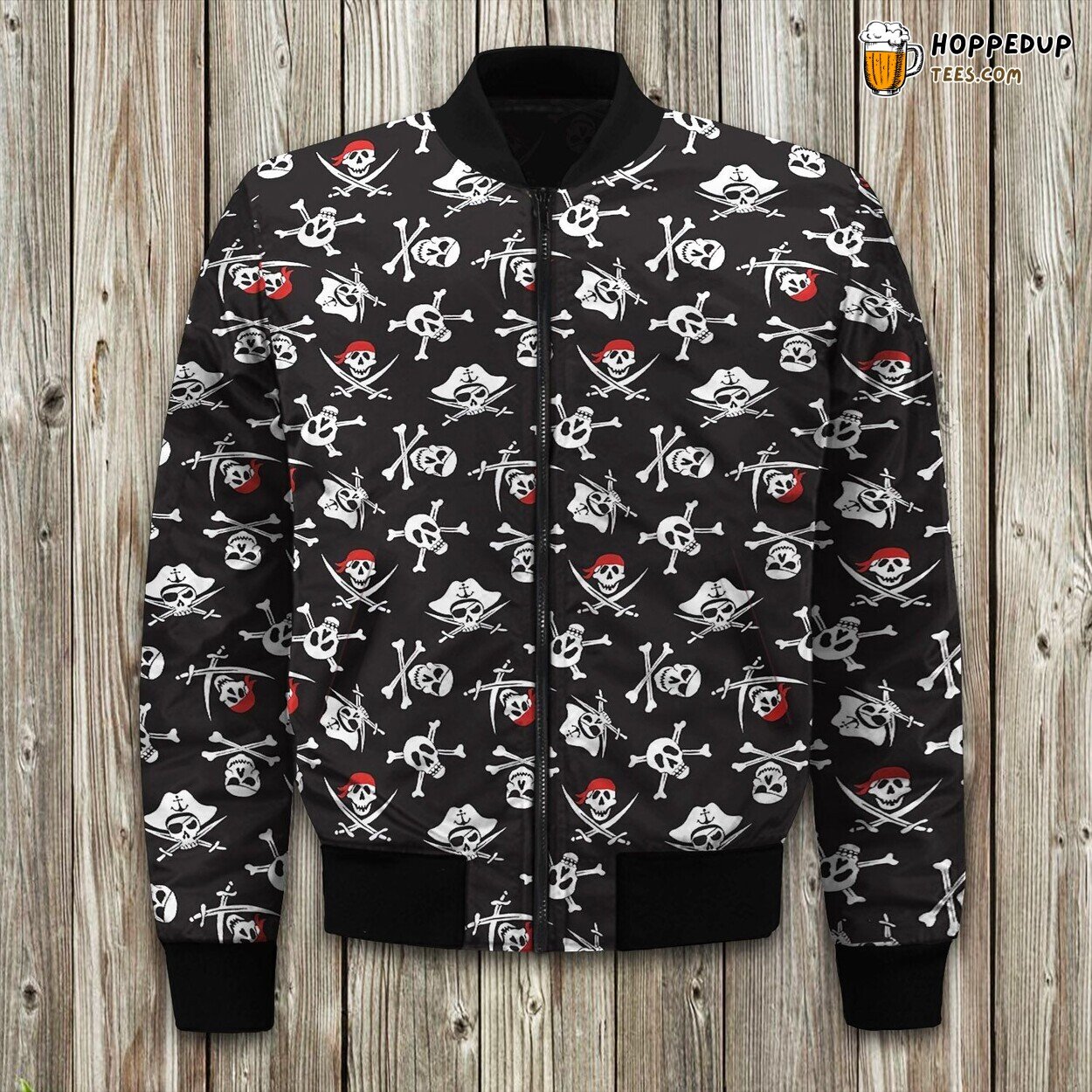 Pirate Skulls Design Winter Bomber Jacket Unique Stylish Comfort Fit