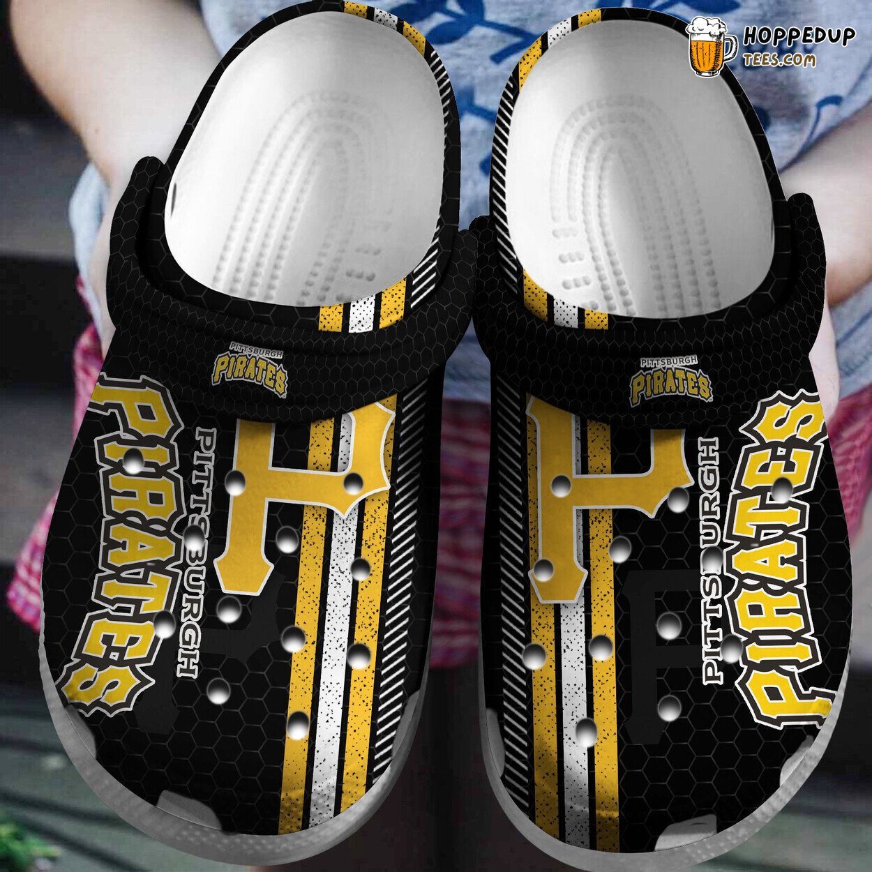 Pirates BlackYellow Themed Stylish Comfortable Clog Shoesshoes