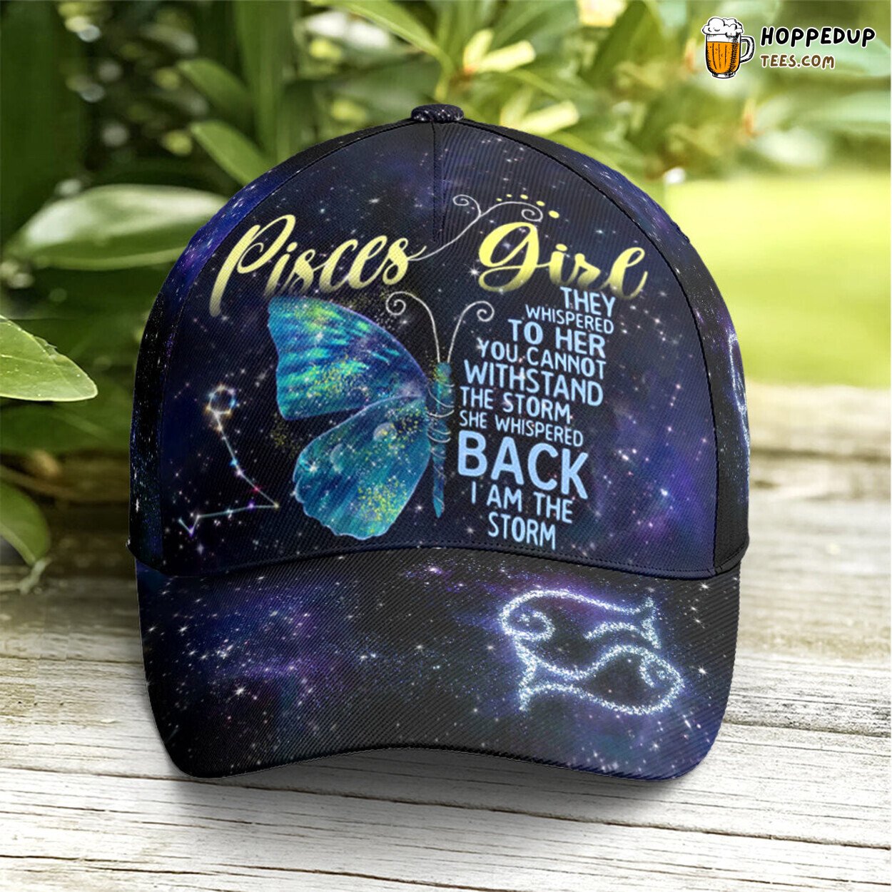 Pisces Lovers Butterfly Storm Unique Statement Design Baseball Cap