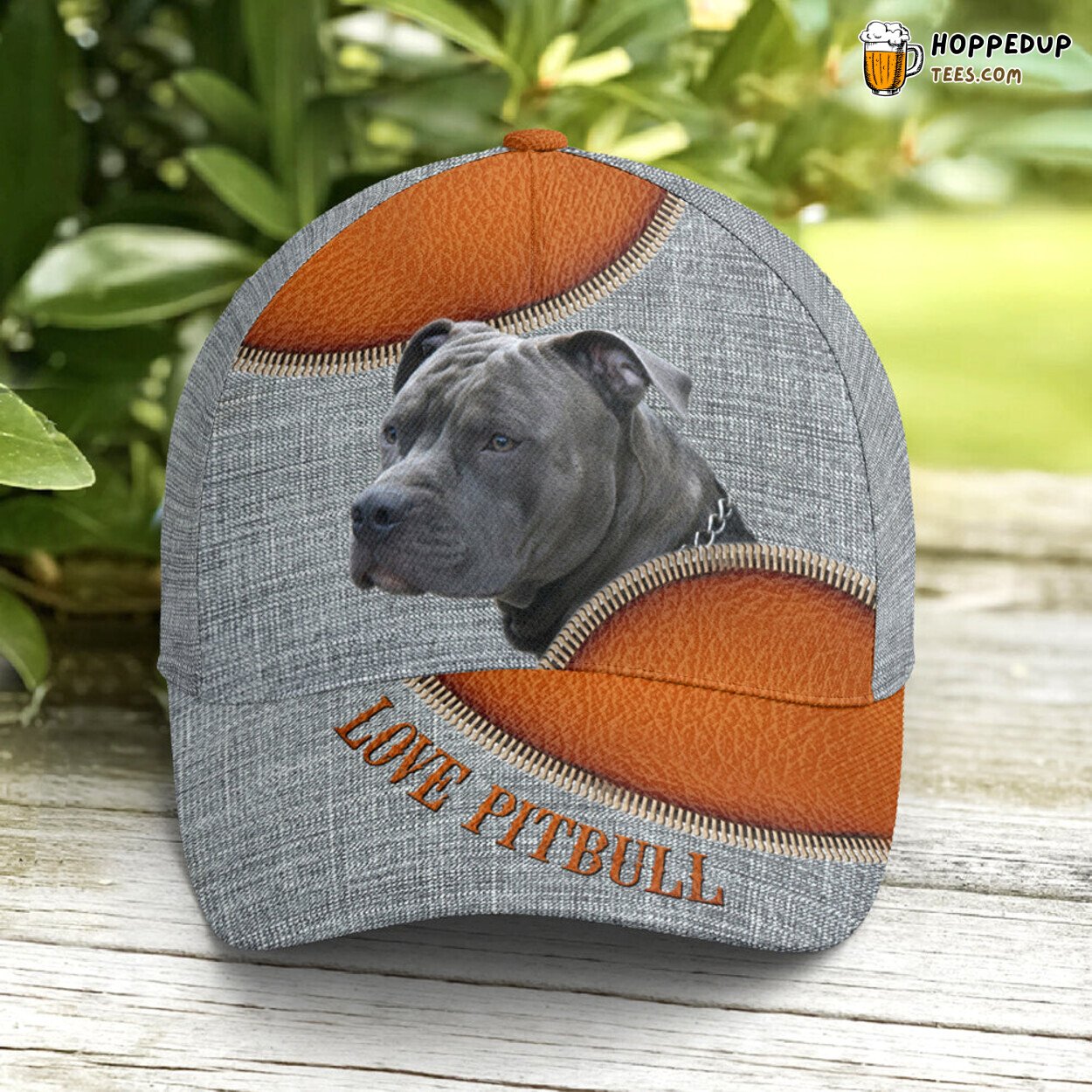 Pitbull Dog Enthusiast Leather Unique Statement Design Baseball Cap