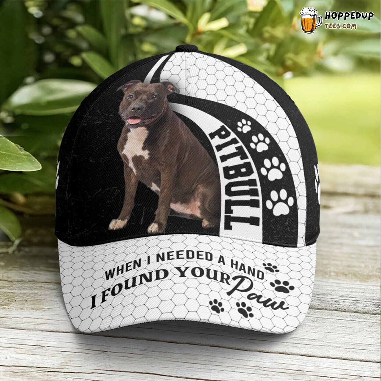 Pitbull Hand Found Pawn Baseball Cap Unique Dog Lover Design Special Hat Wear