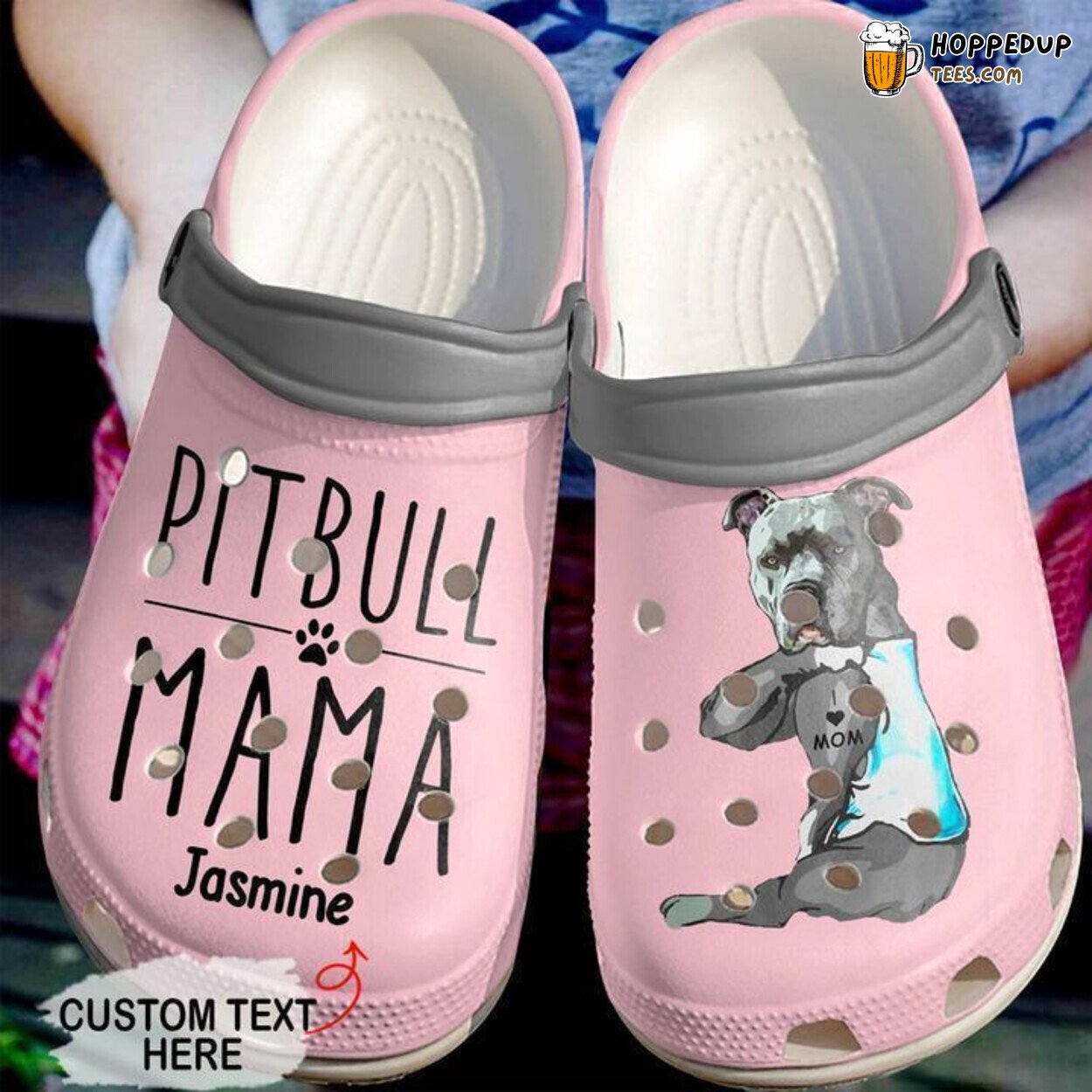 Pitbull Personalized Lover Themed Comfortable Unique Design Clog Shoes