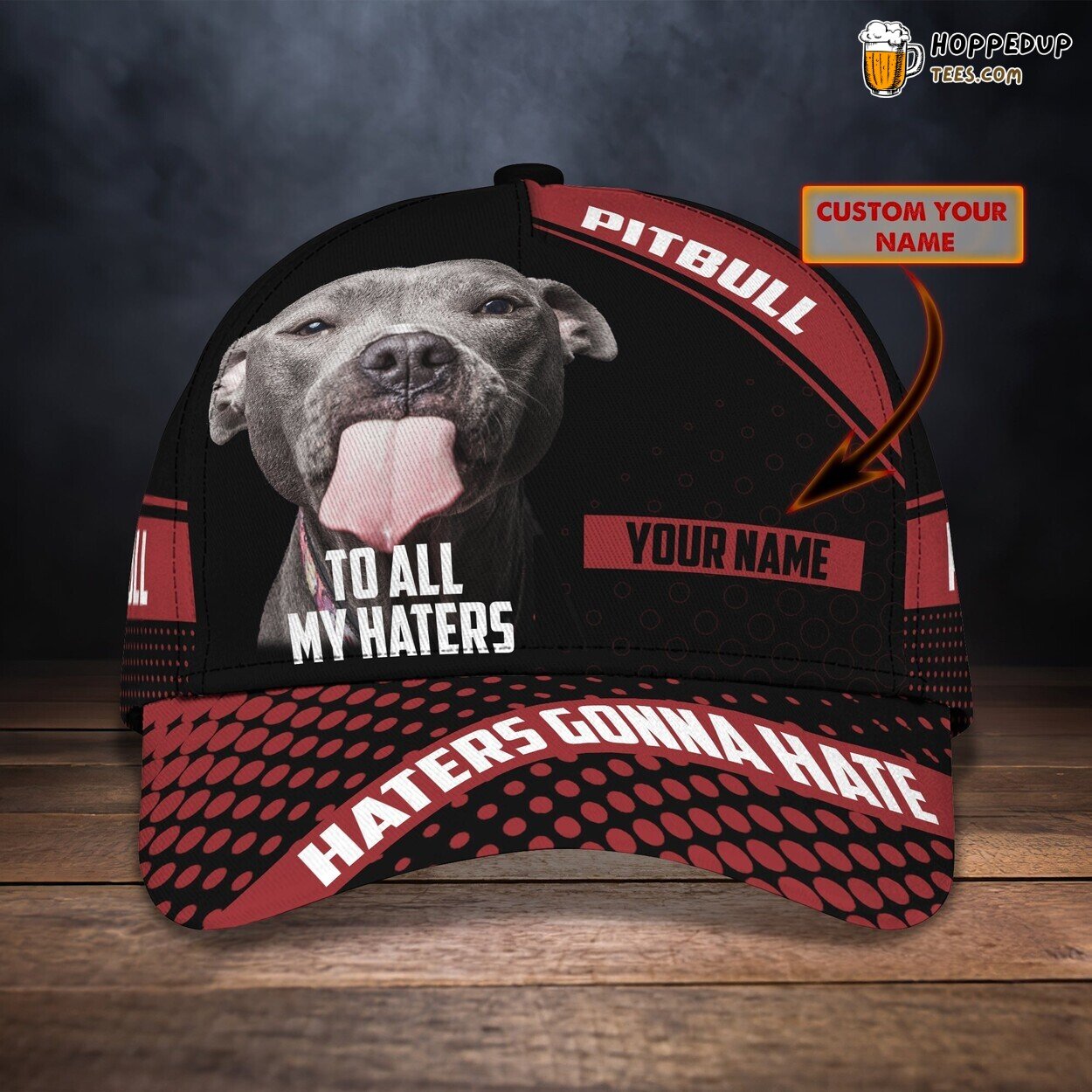 Pitbull Theme 3D Classic Cap Personalized Name Elegant Premium Exclusive Design